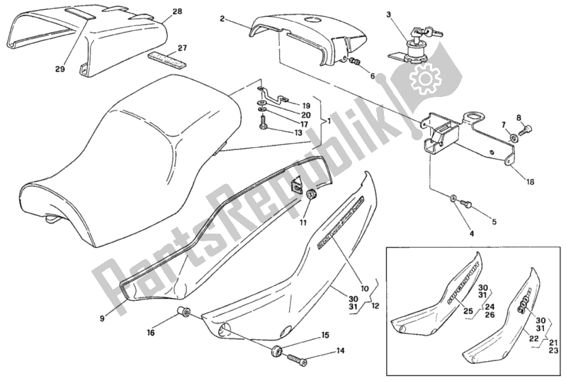 Wszystkie części do Siedzenie <012262 Ducati Supersport 900 SS USA 1993